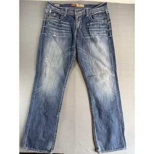 BKE Big Star Voyager Straight Jeans Mens 38x34 Blue Relaxed Straight Denim